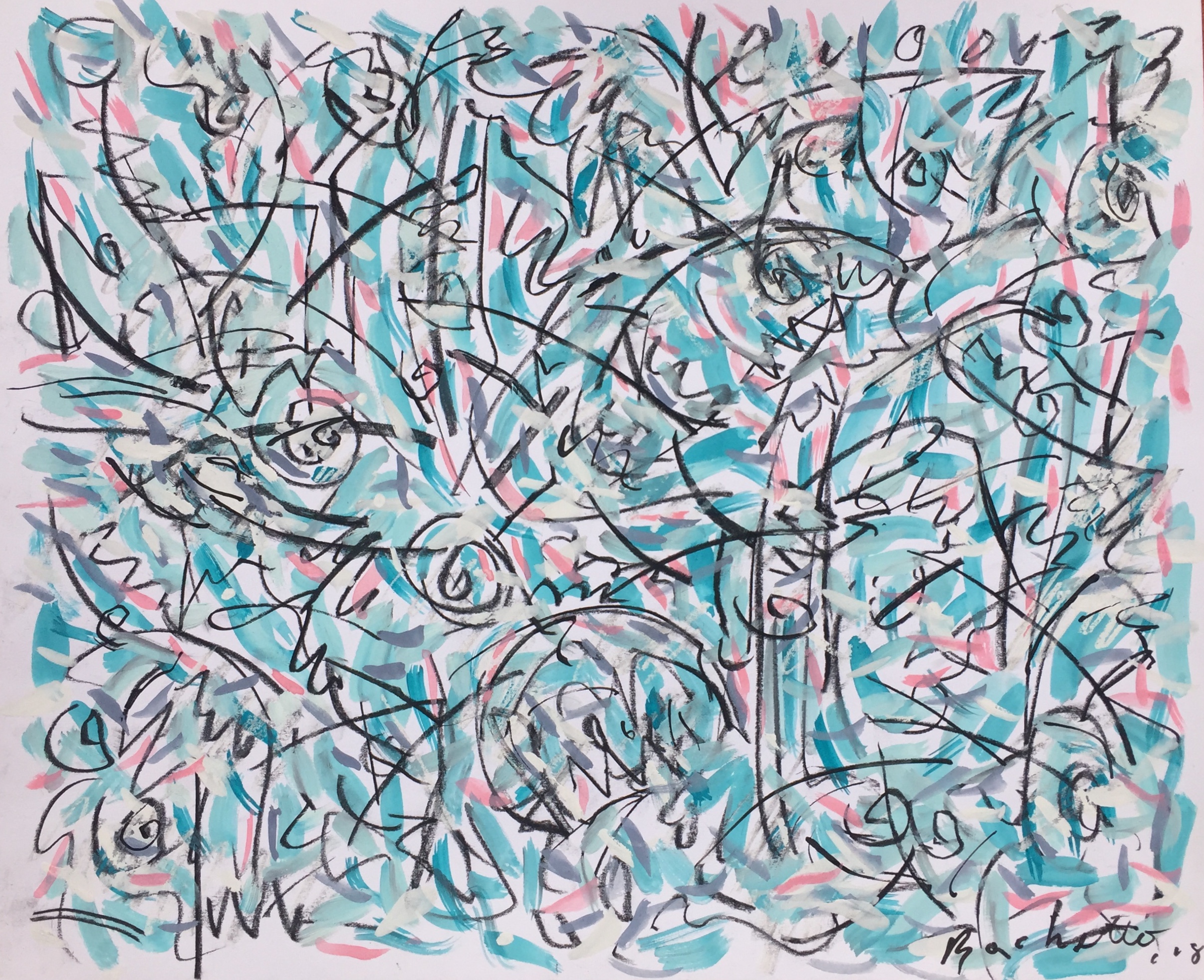blue and pink detail