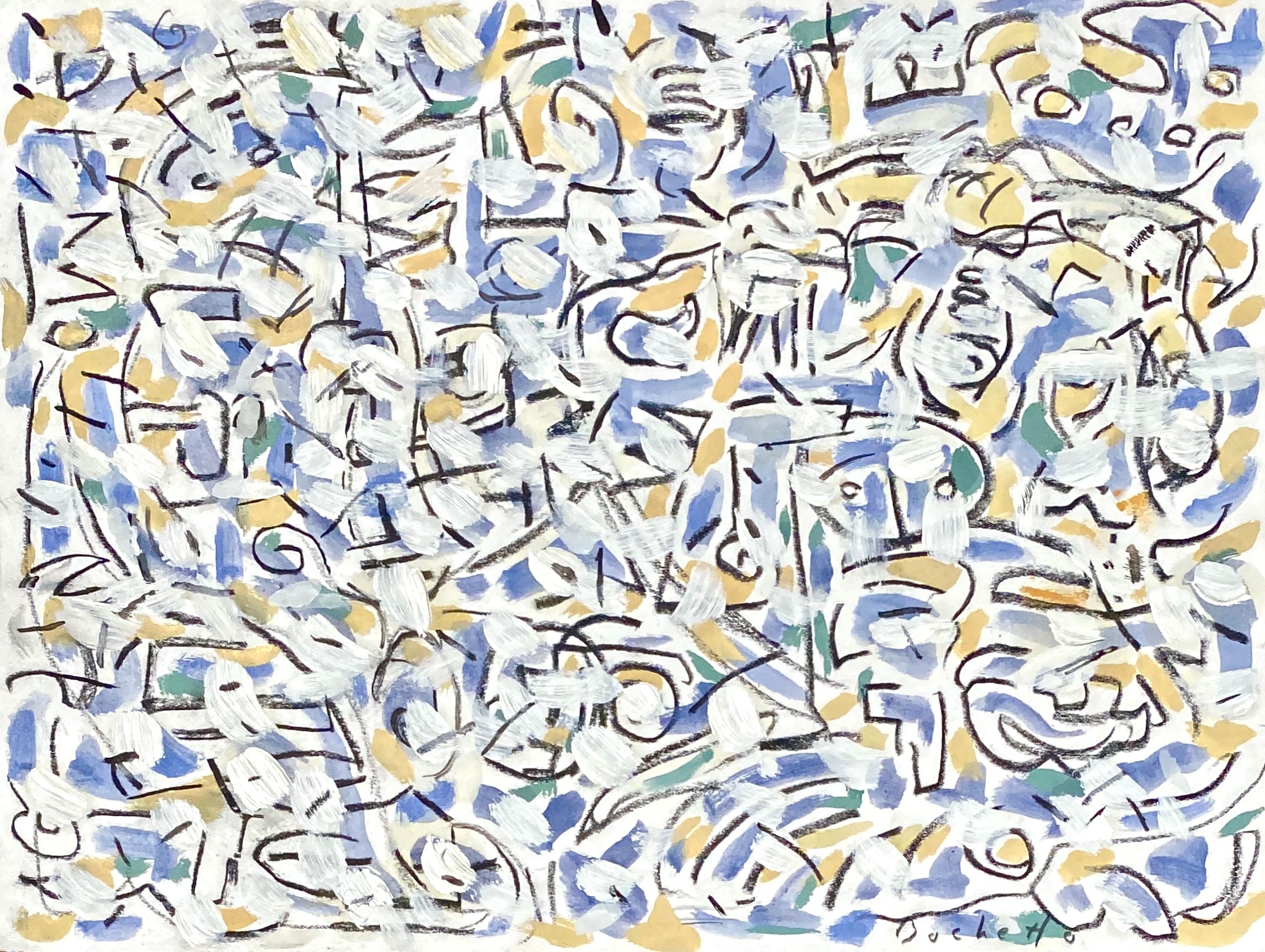 blue and yellow garden