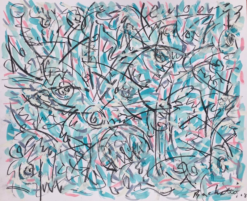 blue and pink pelagic shown on a wall