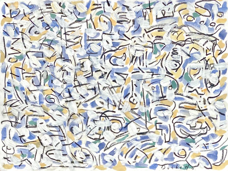 blue and yellow garden