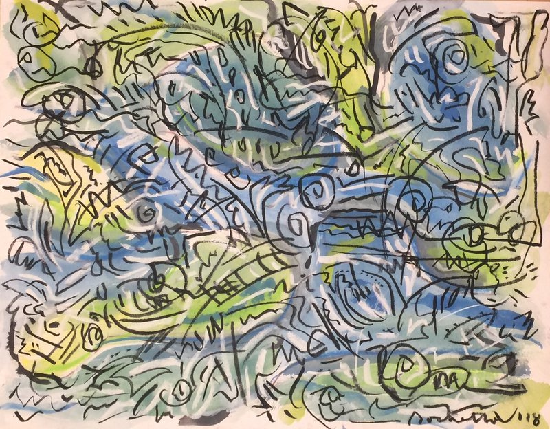 blue green pelagic shown on a wall