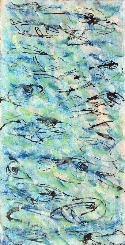 blue pelagic 1 shown on a wall